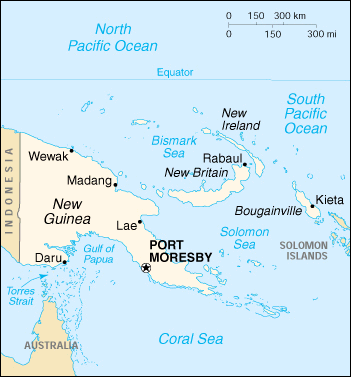 Papua New Guinea CIA Map