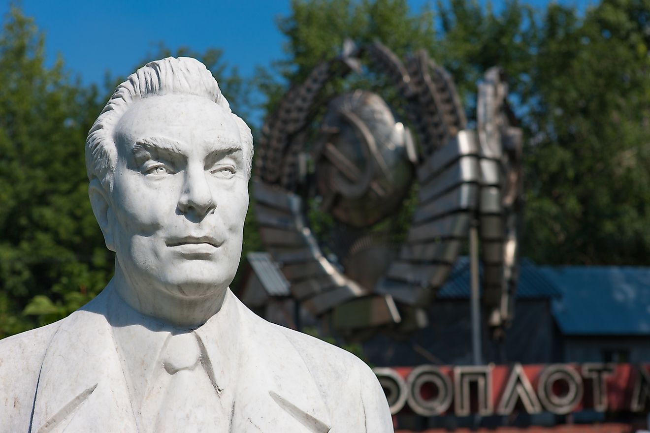 Marble bust of Leonid Ilyich Brezhnev in Moscow. Image credit: wolffpower / Shutterstock.com.